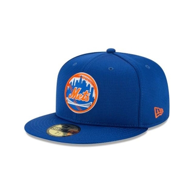 Blue New York Mets Hat - New Era MLB Clubhouse Collection 59FIFTY Fitted Caps USA3715904